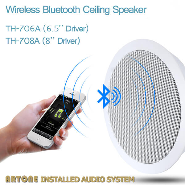 8 inch Wireless Stereo Powered Bluetooth High Ceiling Speaker TH-708A